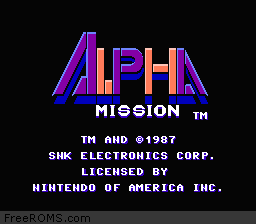 Alpha Mission Screen Shot 1