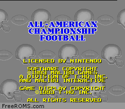 All-American Championship Football Screen Shot 1