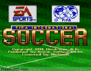 FIFA International Soccer Screen Shot 1