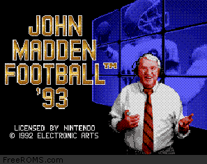 John Madden Football '93 Screen Shot 1