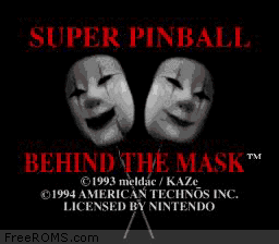 Super Pinball - Behind the Mask Screen Shot 1
