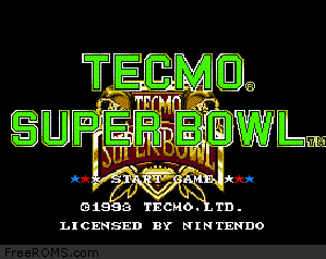 Tecmo Super Bowl Screen Shot 1