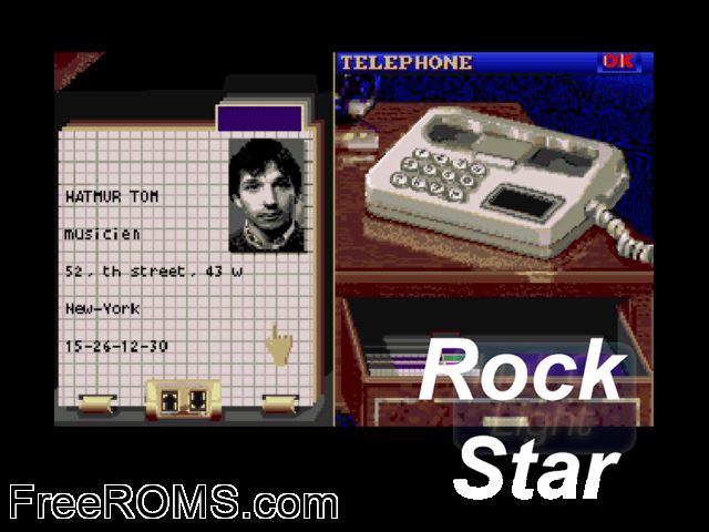 Rockstar Amiga game showing 3D box cover and gameplay screenshot