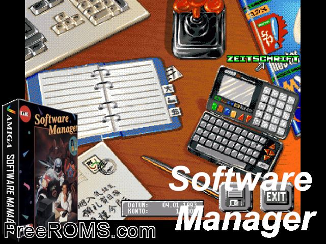 Software Manager aga Amiga game showing 3D box cover and gameplay screenshot