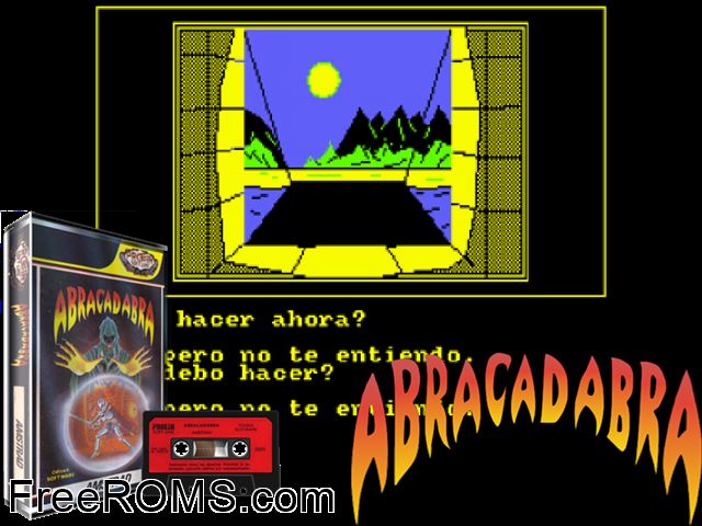 Abracadabra (S) (1988) Amstrad CPC game showing 3D box cover and gameplay screenshot