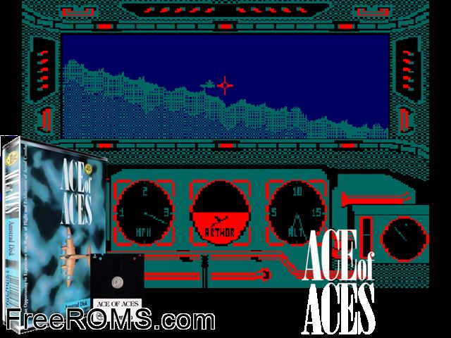 Ace of Aces (UK) (1987) Amstrad CPC game showing 3D box cover and gameplay screenshot
