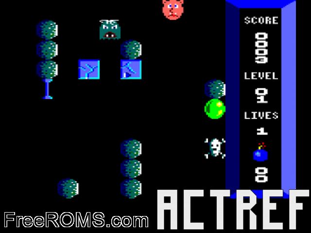 Actref (F) (1988) Amstrad CPC game showing 3D box cover and gameplay screenshot
