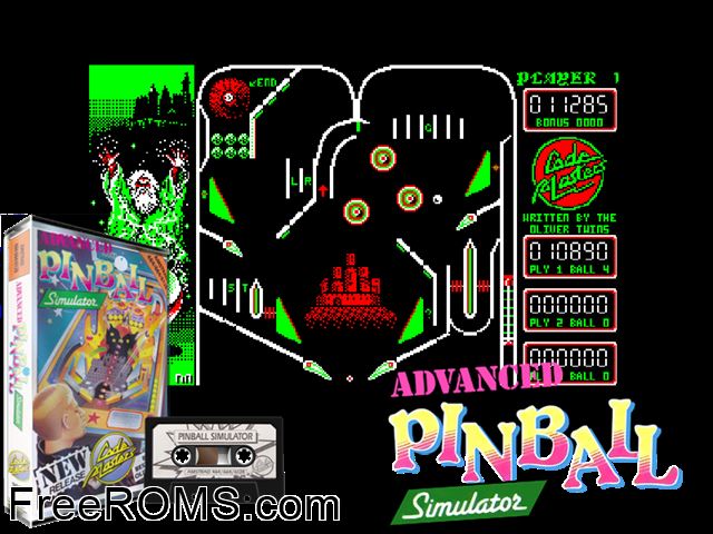 Advanced Pinball Simulator (UK) (1988) Amstrad CPC game showing 3D box cover and gameplay screenshot