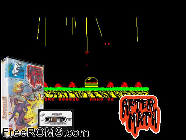 Aftermath (UK) (1988) Amstrad CPC game showing 3D box cover and gameplay screenshot