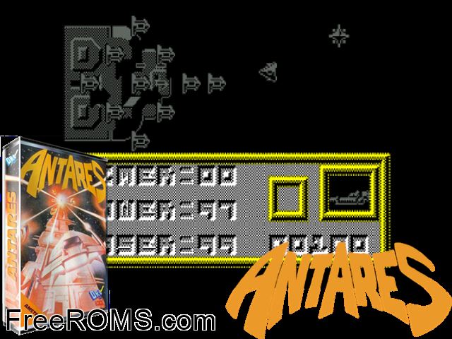 Antares (S) (19xx) Amstrad CPC game showing 3D box cover and gameplay screenshot