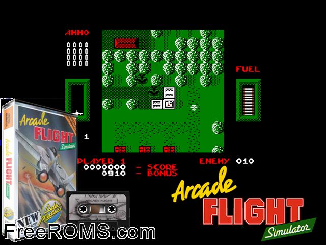 Arcade Flight Simulator (UK) (1989) Amstrad CPC game showing 3D box cover and gameplay screenshot