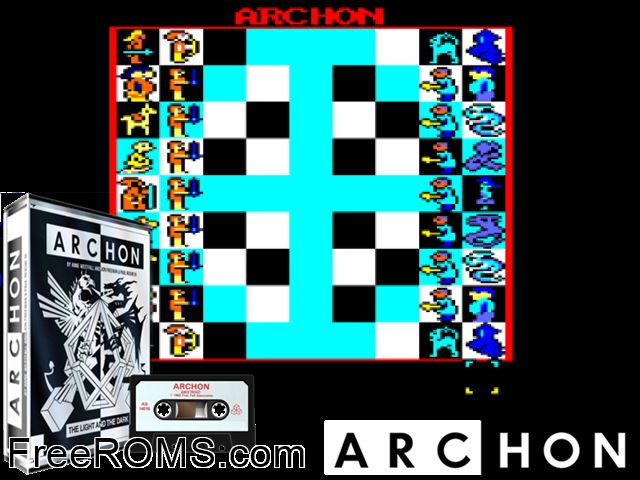 Archon - Light and Dark (UK) (1988) Amstrad CPC game showing 3D box cover and gameplay screenshot