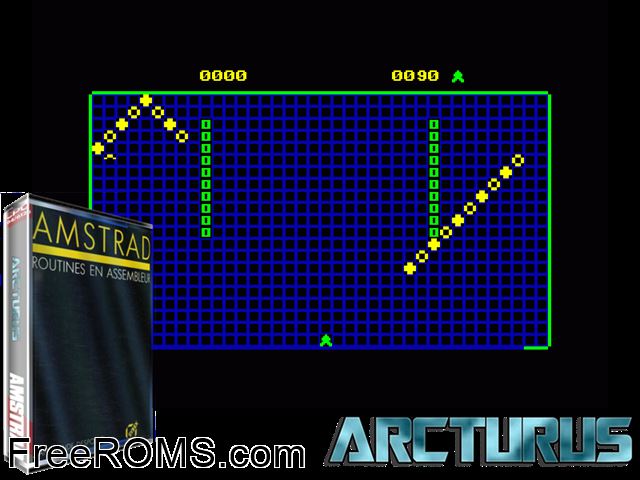 Arcturus (F) (19xx) Amstrad CPC game showing 3D box cover and gameplay screenshot