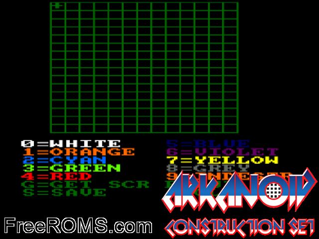 Arkanoid Construction Set (F) (19xx) Amstrad CPC game showing 3D box cover and gameplay screenshot