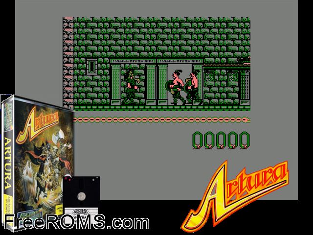 Artura (UK) (1988) Amstrad CPC game showing 3D box cover and gameplay screenshot