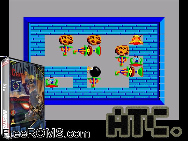 ATC (F) (1989) (PD) Amstrad CPC game showing 3D box cover and gameplay screenshot