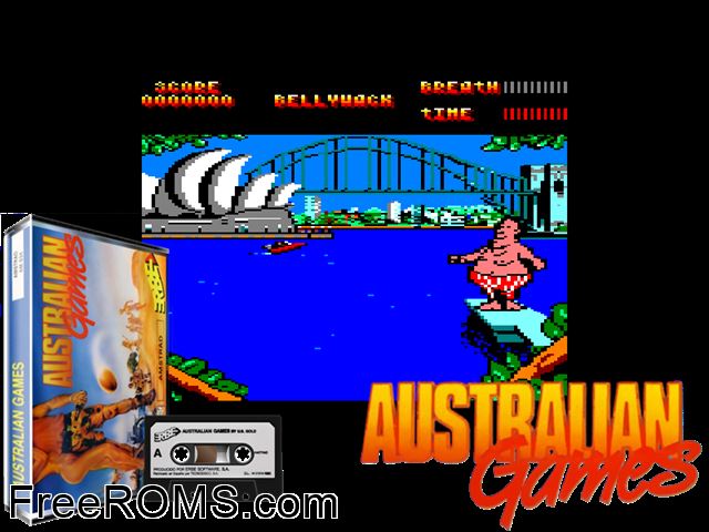 Aussie Safari (UK) (19xx) Amstrad CPC game showing 3D box cover and gameplay screenshot