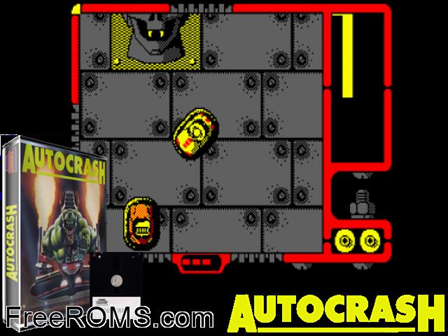 Autocras - Diabolico (S) (19xx) Amstrad CPC game showing 3D box cover and gameplay screenshot