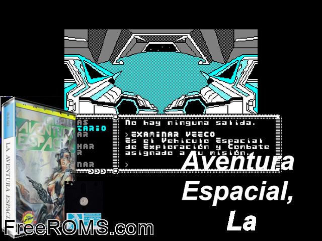 Aventura Espacial, La (S) (1990) Amstrad CPC game showing 3D box cover and gameplay screenshot