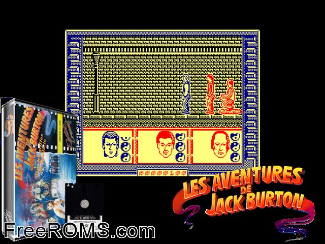 Aventures de Jack Burton, Les (F) (19xx) Amstrad CPC game showing 3D box cover and gameplay screenshot
