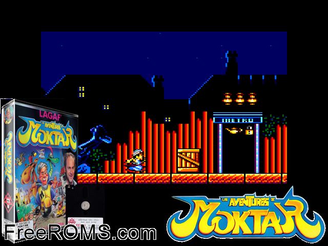 Aventures de Moktar, Les (F) (1992) Amstrad CPC game showing 3D box cover and gameplay screenshot