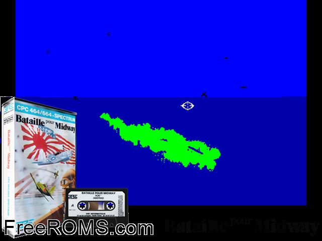 Battle For Midway (F) (1985) Amstrad CPC game showing 3D box cover and gameplay screenshot