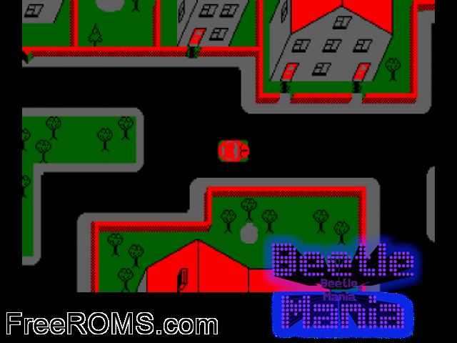 Beetle Mania (UK) (1985) Amstrad CPC game showing 3D box cover and gameplay screenshot