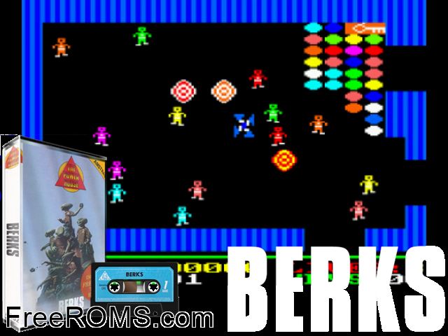 Berks 3 (UK) (1985) Amstrad CPC game showing 3D box cover and gameplay screenshot