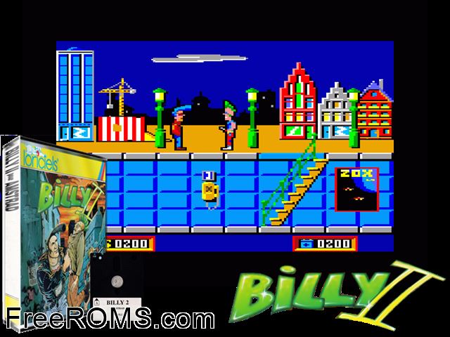 Billy la Banlieue 2 (F) (1987) Amstrad CPC game showing 3D box cover and gameplay screenshot