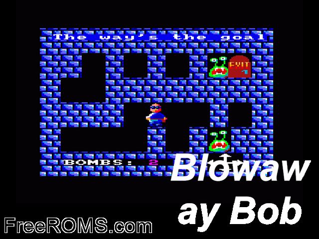 Blowaway Bob (UK) (1995) Amstrad CPC game showing 3D box cover and gameplay screenshot