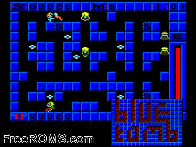 Blue Tomb (UK) (1986) Amstrad CPC game showing 3D box cover and gameplay screenshot