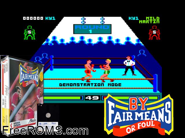 By Fair Means Or Foul (UK) (1988) Amstrad CPC game showing 3D box cover and gameplay screenshot