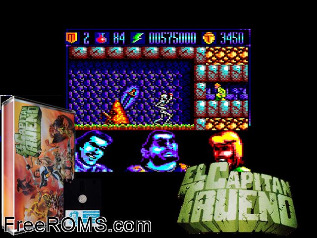 Capitan Trueno, El (S) (1989) Amstrad CPC game showing 3D box cover and gameplay screenshot