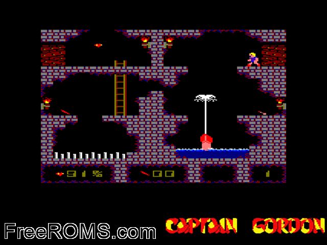 Captain Gordon (F) (19xx) Amstrad CPC game showing 3D box cover and gameplay screenshot