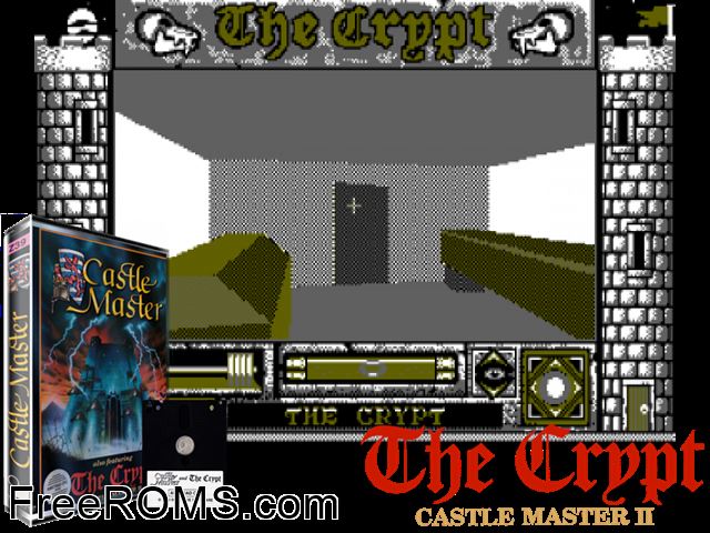 Castle Master 2 - The Crypt (UK) (1991) Amstrad CPC game showing 3D box cover and gameplay screenshot
