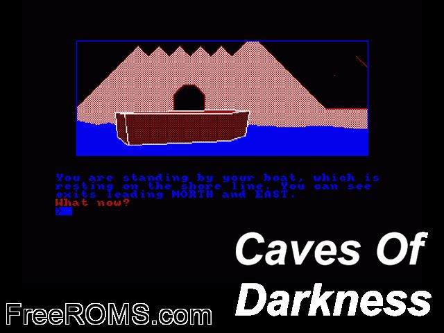 Caves of Darkness (UK) (1991) (PD) Amstrad CPC game showing 3D box cover and gameplay screenshot