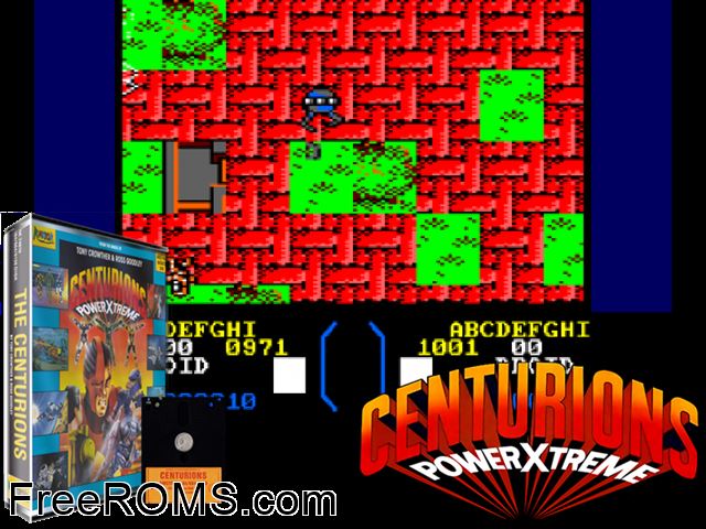 Centurions (UK) (1987) Amstrad CPC game showing 3D box cover and gameplay screenshot