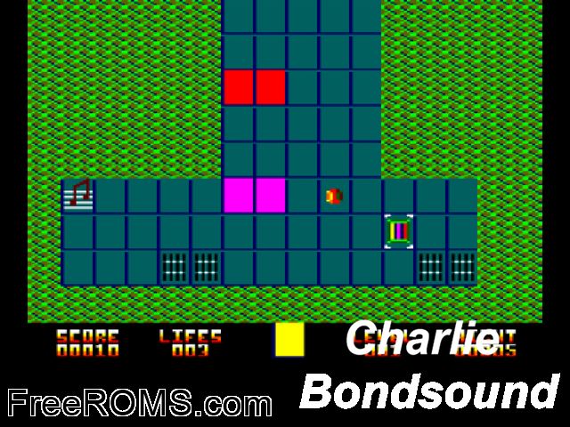 Charlie Bondsound (F) (19xx) Amstrad CPC game showing 3D box cover and gameplay screenshot