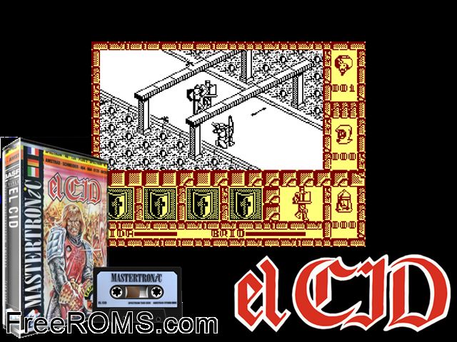 Cid, El (S) (19xx) Amstrad CPC game showing 3D box cover and gameplay screenshot