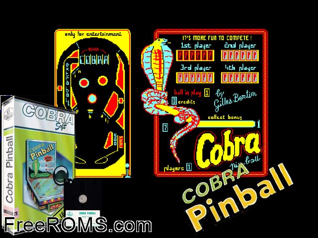Cobra Pinball (UK) (1985) Amstrad CPC game showing 3D box cover and gameplay screenshot