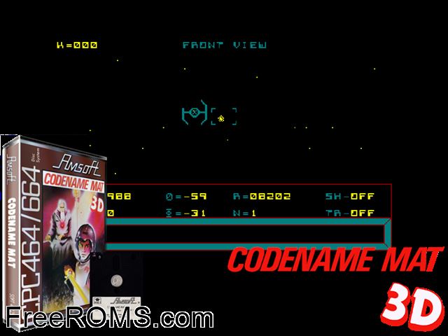 Codename Mat (UK) (1985) Amstrad CPC game showing 3D box cover and gameplay screenshot