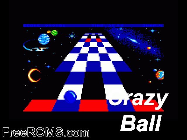 Crazy Ball (F) (1992) (PD) Amstrad CPC game showing 3D box cover and gameplay screenshot