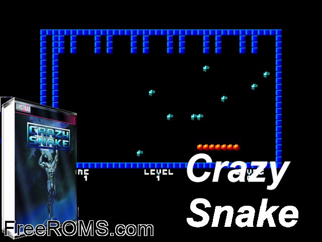 Crazy Snake (UK) (1992) Amstrad CPC game showing 3D box cover and gameplay screenshot