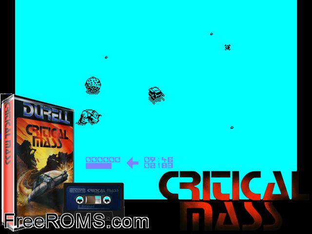 Critical Mass (UK) (1987) Amstrad CPC game showing 3D box cover and gameplay screenshot