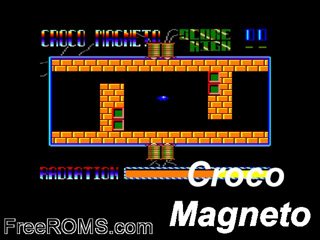 Croco Magneto (UK) (19xx) Amstrad CPC game showing 3D box cover and gameplay screenshot