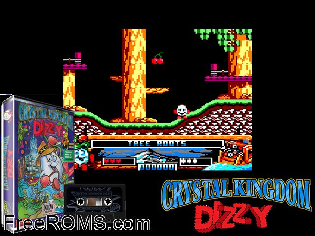 Crystal Kingdom Dizzy (UK) (1992) Amstrad CPC game showing 3D box cover and gameplay screenshot