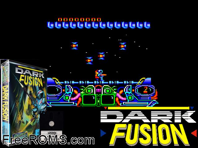 Dark Fusion (UK) (1988) Amstrad CPC game showing 3D box cover and gameplay screenshot
