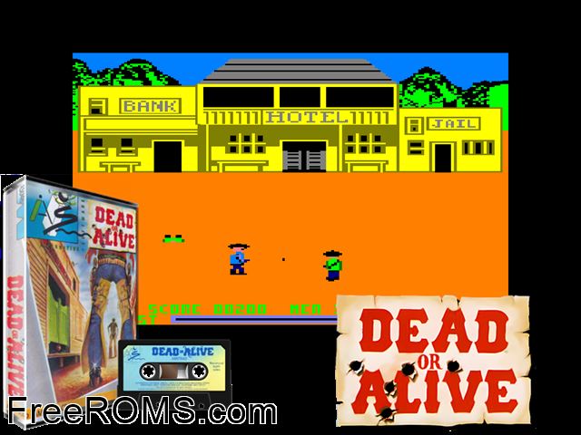 Dead Or Alive (UK) (1987) Amstrad CPC game showing 3D box cover and gameplay screenshot