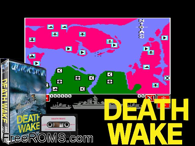 Death Wake (UK) (1986) Amstrad CPC game showing 3D box cover and gameplay screenshot