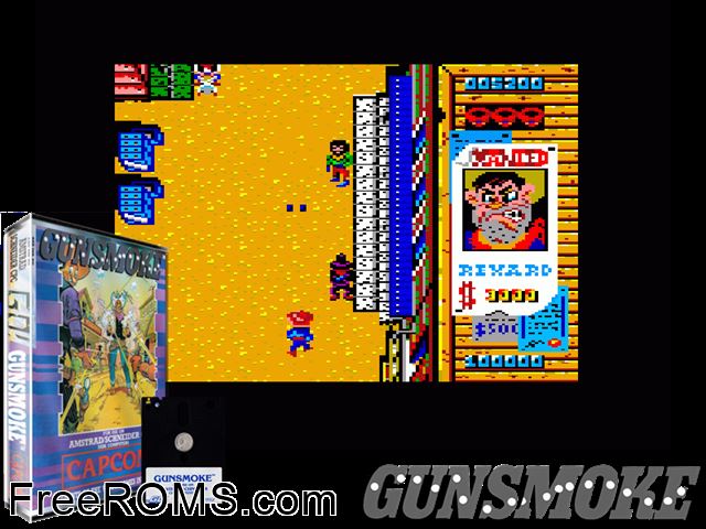 Desperado (S) (1987) (Disk 2 of 2) Amstrad CPC game showing 3D box cover and gameplay screenshot